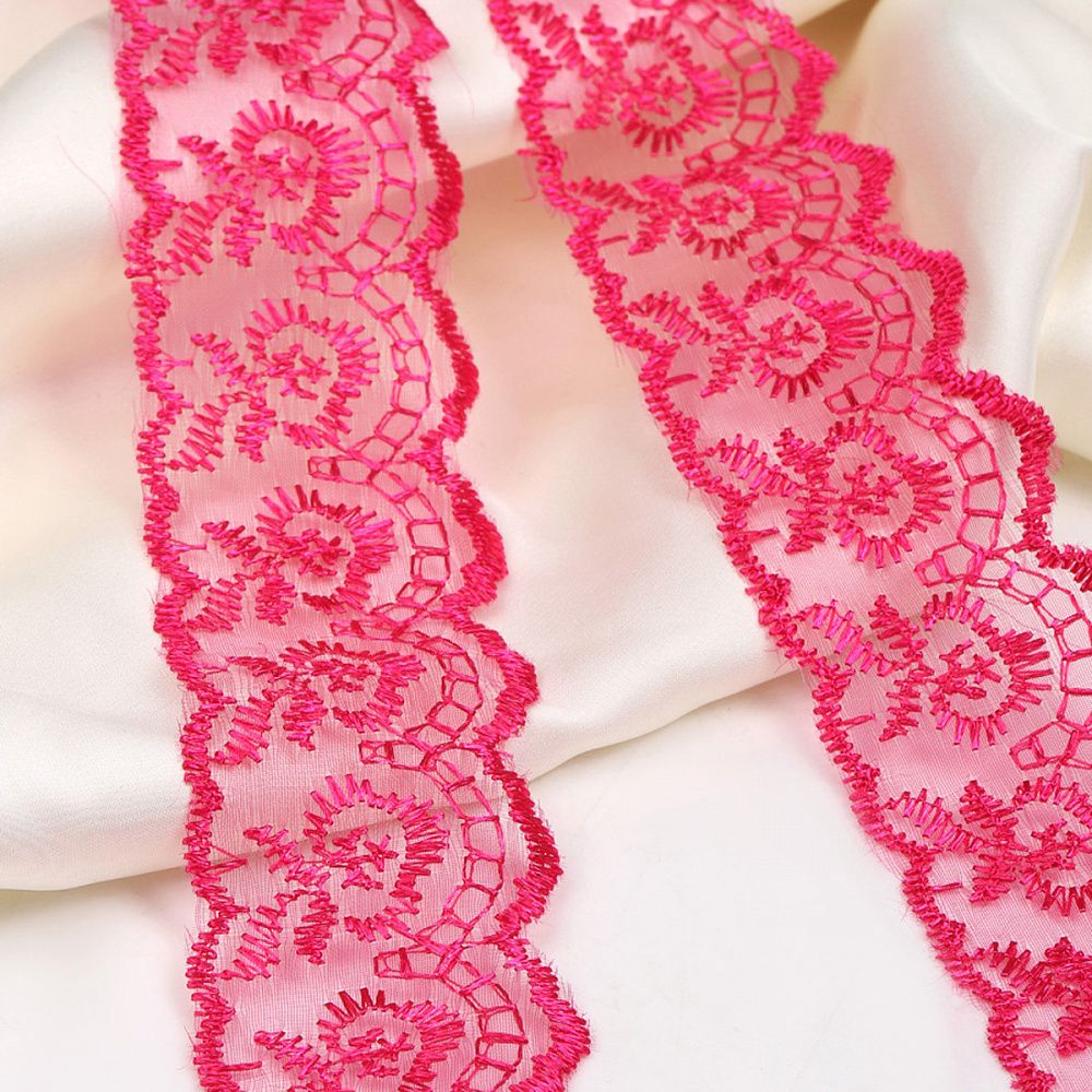 Кружево капроновое 45 мм / 9.14 м, TBS.30010 цв.028 (175) малиновый, Kruzhevo