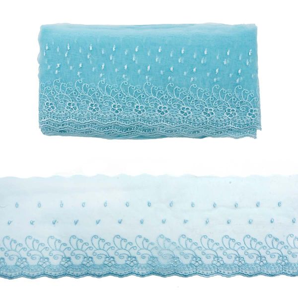 Кружево капроновое широкое 127 мм / 13.71 м, 0574-5002, цв.А783 св.лед
