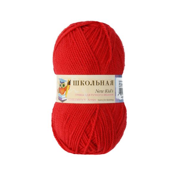 Пряжа Пехорка Школьная / уп.5 мот. по 50 г, 150 м, цв.006 красный
