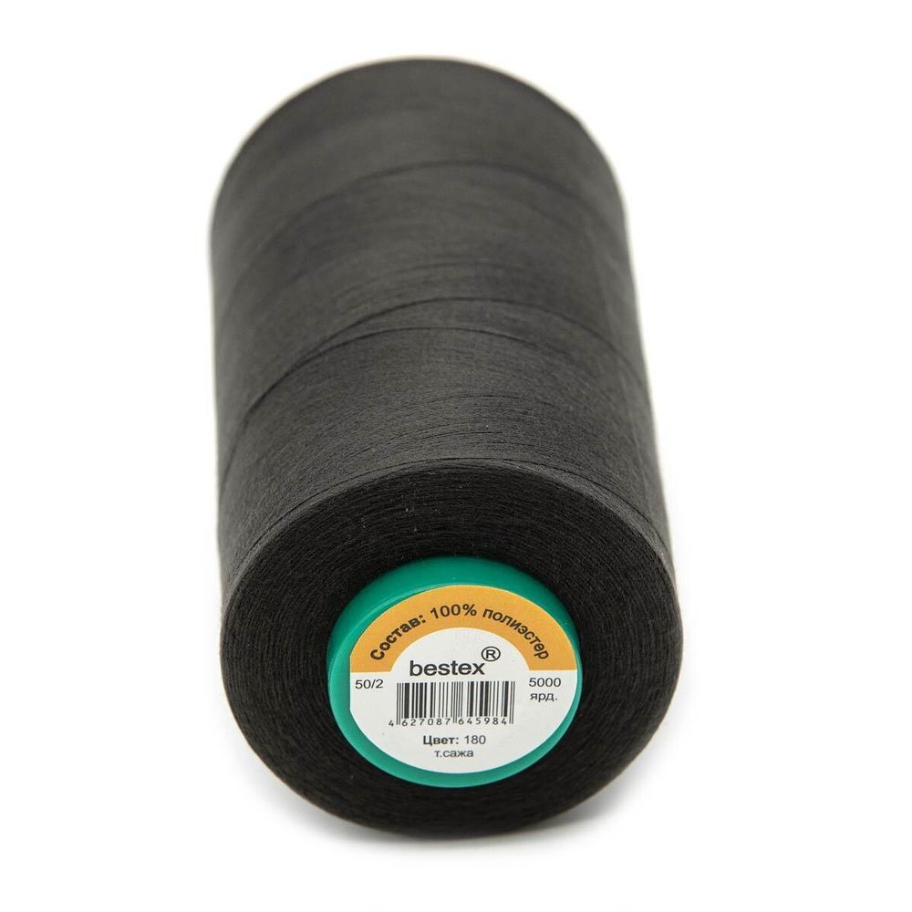 Нитки универсальные Bestex 50/2, 4570 м (5000 ярд) / 1 кат., 180 черно-серый