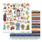 Бумага для скрапбукинга Прогулки по России, 190 г/м², 30.5х30.5 см, 10 шт, 7 лист для вырезания, Mr.Painter PSR 2502