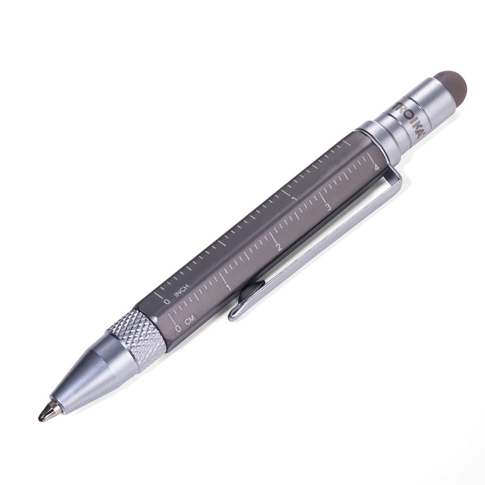 Ручка шариковая Troika многофункциональная Construction Liliput, металл, 8.2х0.8х1.1 см, титановый