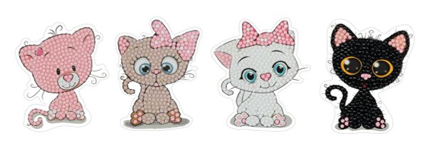 Алмазная (кристальная) мозаика Фрея, наклейки Котята, 7.5х9 см