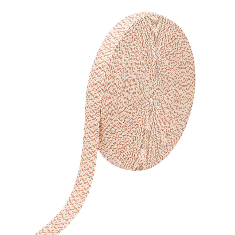 Стропа (ременная лента) 40 мм / 45.72 метра, [48.20 г/пог.м], с принтом эластичная, ZH821 бежевый/коричневый, 3Al294