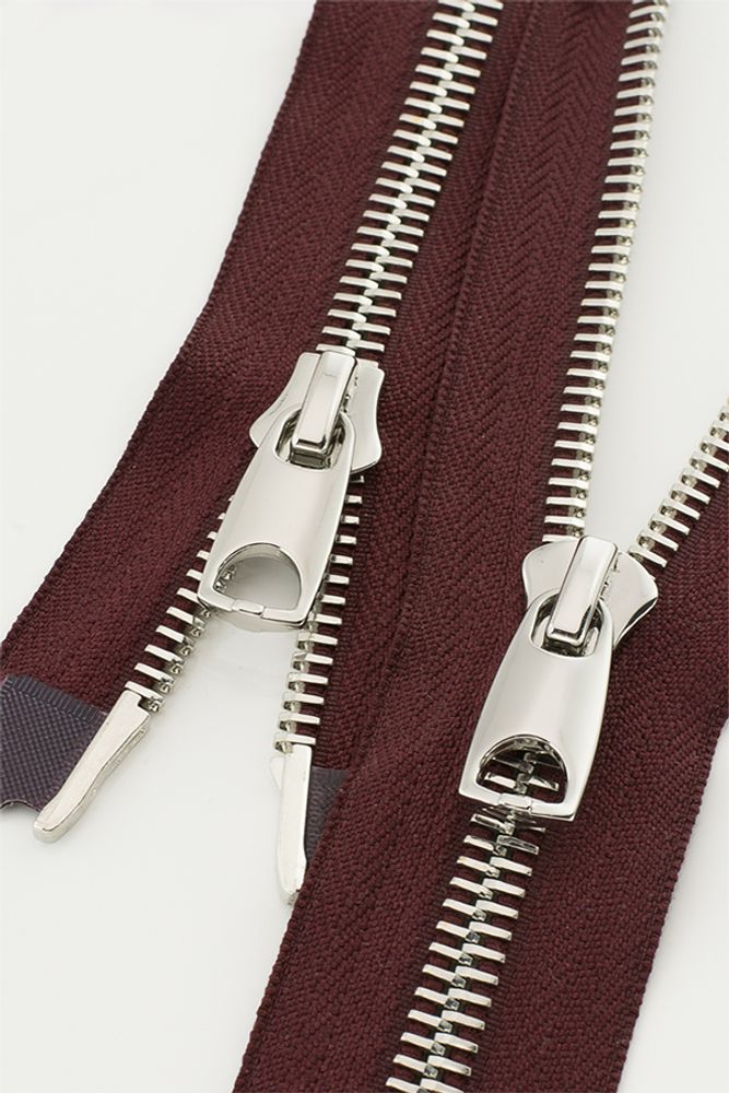 Молния металл Т12 (12 мм) 2 зам., разъем., 85 см, никель, цв.D021 чили, MaxZipper Premium, 1 шт /TOS/