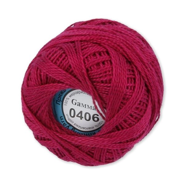 Пряжа нитки Ирис / уп.10 мот. по 10г, 82м, 0406 вишневый, Gamma