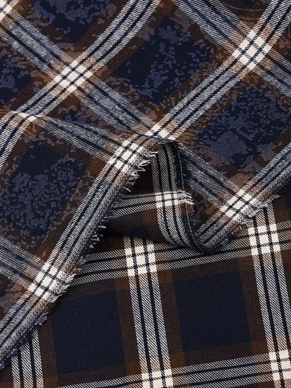 Фланель рубашечная вареная 150 г/м², 150 см / 2 метра, TBY.Fl.C751 синий