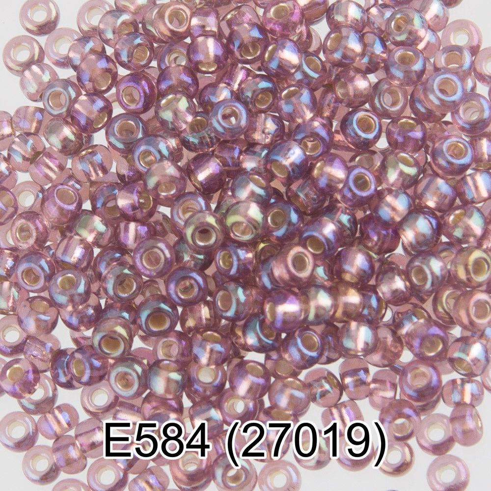 Бисер Gamma 10/0 (2.3 мм), 150 г (10х5 г), Е584 сиреневый, 27019, круглый 5