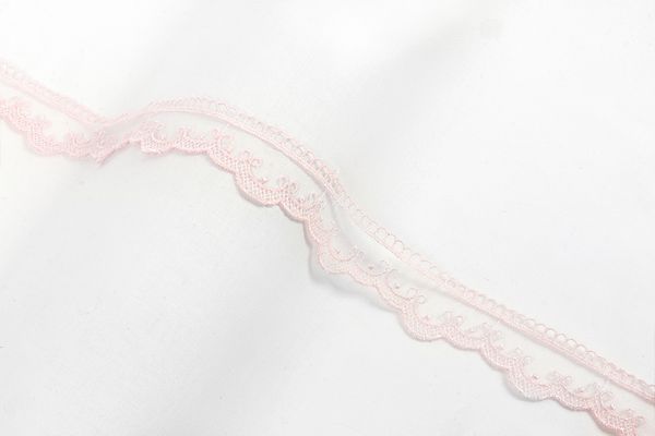 Кружево на сетке 34 мм / 10 м, розовый, Gamma GKM-3401