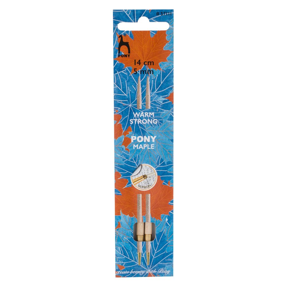 Спицы съемные Pony Maple ⌀5.0 мм, 14 см, клен, 2 шт, 57111
