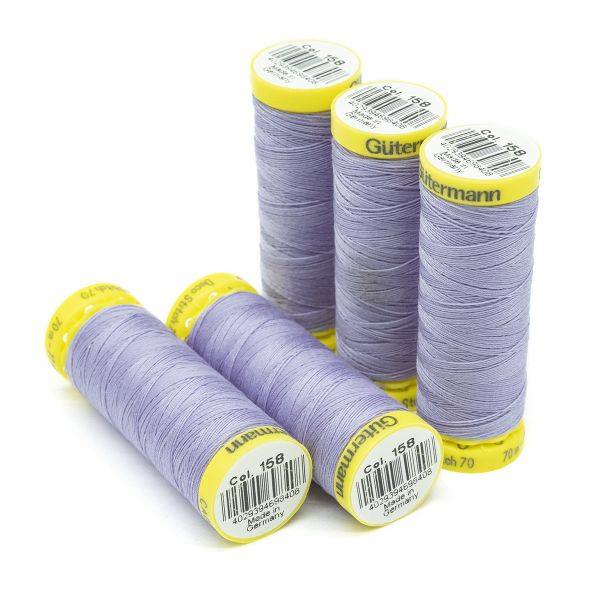 Нитки отделочные Gutermann Deco Stitch 70, 70м, 158 св.сиреневый, 5 катушек