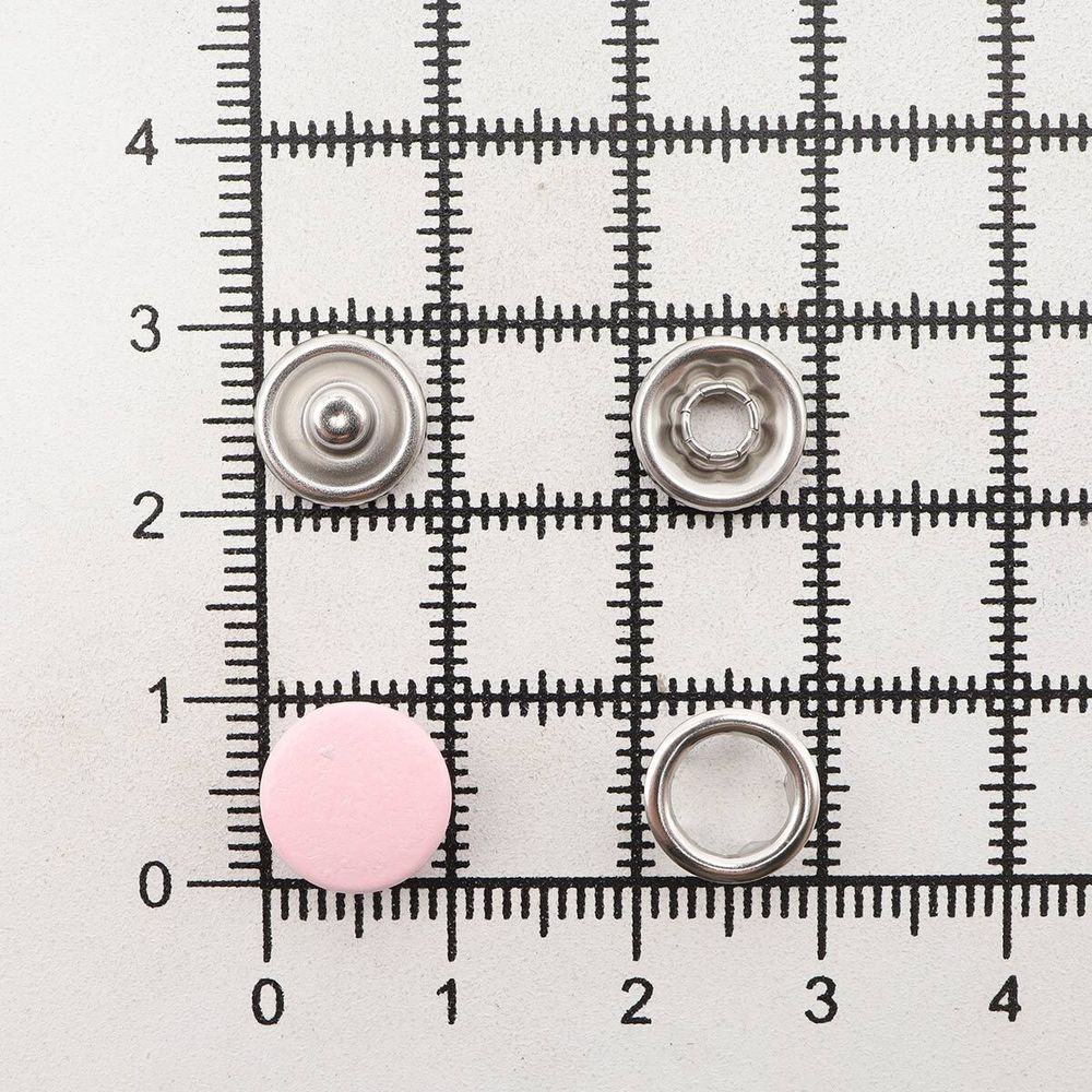 Кнопка рубашечная (джерси) закрытая ⌀9.5 мм, ≈144 шт, МЕТАЛЛ, эмаль, 133 св.розовый матовый, NEW STAR