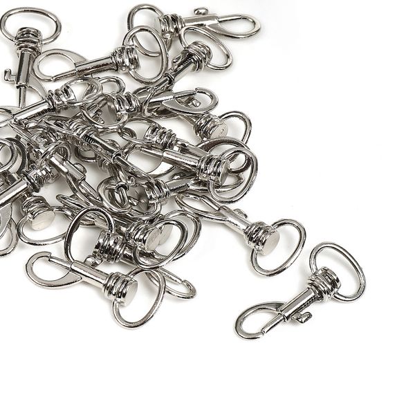 Карабин металл 12.0 мм (34х15 мм), JX.79842, цв. никель, уп.100 шт