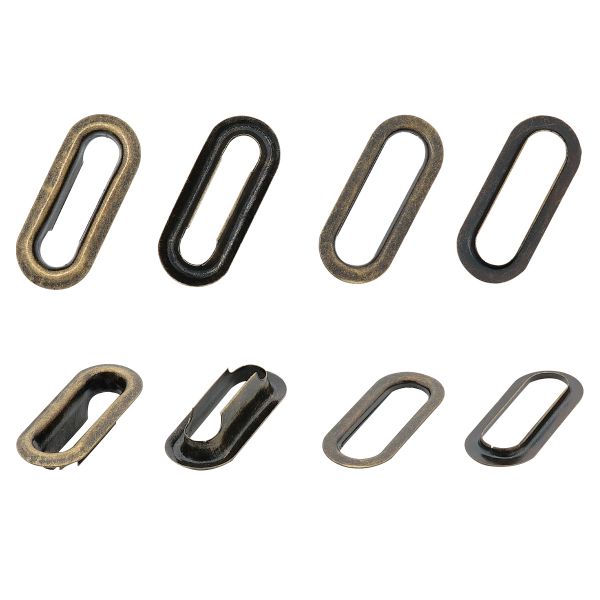 Люверсы металл овальные 24х8 (внутр.), 28х12 (внешн.), металл (≈1000 шт) New Star, антик