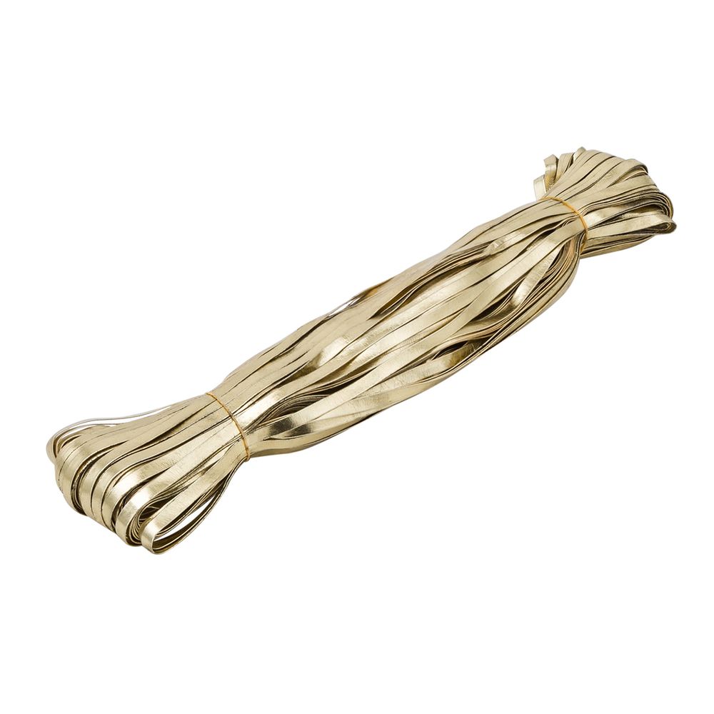 Тесьма отделочная кожзам 8.0 мм / 100 метров, золото