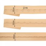 Застежки для бюстгальтера текстильные на мягкой ленте (1 ряд) на мягкой основе 28 мм / 5 метров, шаг 15 мм, TBY-82659 цв.бежевый