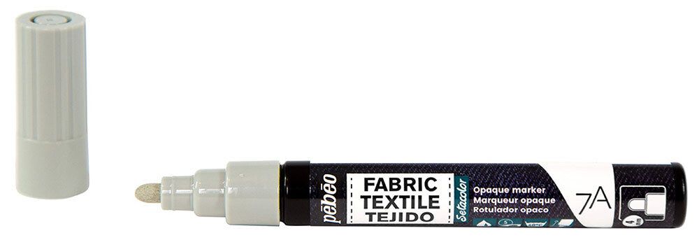 Маркер для темных и светлых тканей 7A Opaque 4 мм, перо круглое, 6 шт, 804456 Пастельный серо-коричневый, Pebeo