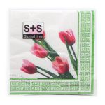 Салфетки 33х33см, 2-х слойные 20 шт/упак (тюльпаны), JLC-2PLY