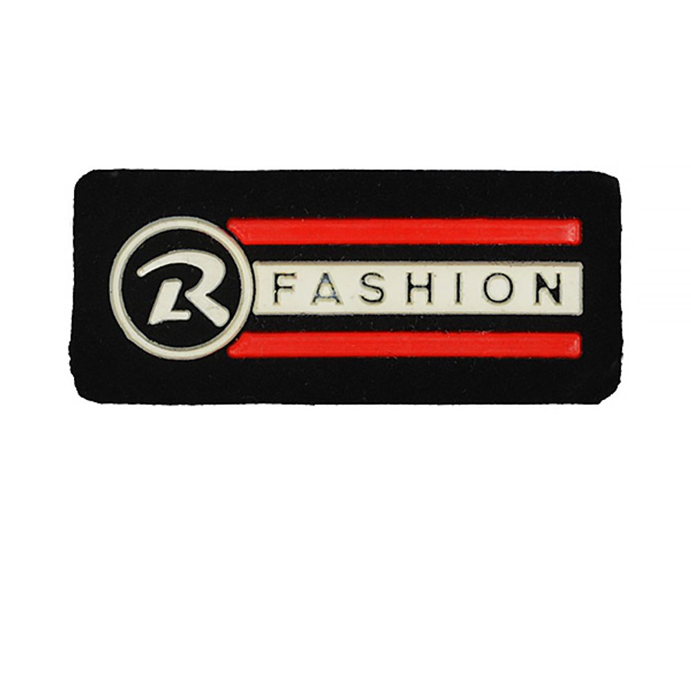 Аппликация пришивная R FASHION SHEV.23 3,5х1,5см цв.черн/бел/красн, 20шт