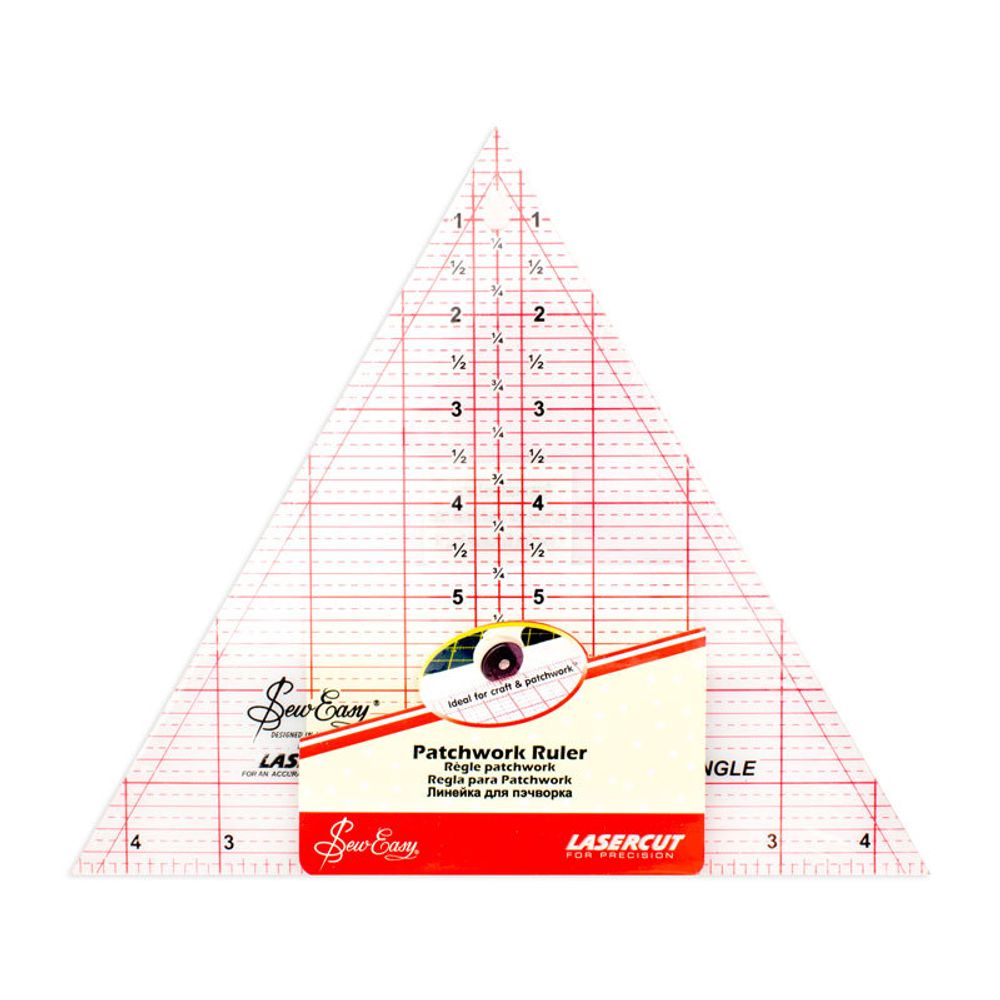 Линейка-треугольник с углом 60 х, градация в дюймах, размер 8 x9 (1/4), Hemline