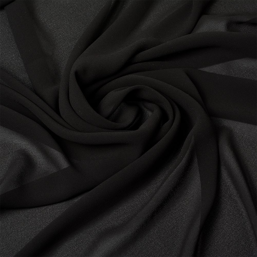 Креп шифон 105 г/м², 150 см / 35 метров, TBY.8021-010-3, цв.10 черный