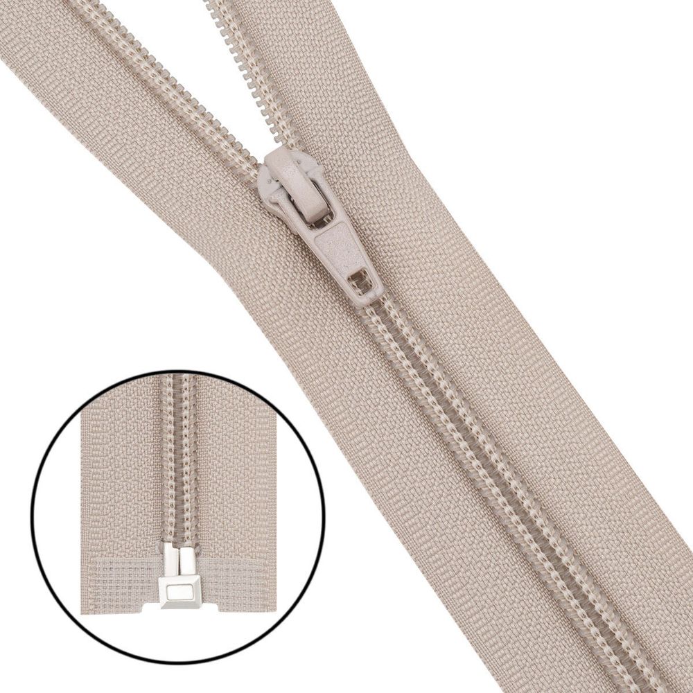 Молния спираль (витая) Т5 (5 мм) 1 зам., разъем., 40 см, 572 св.бежевый, 10 шт