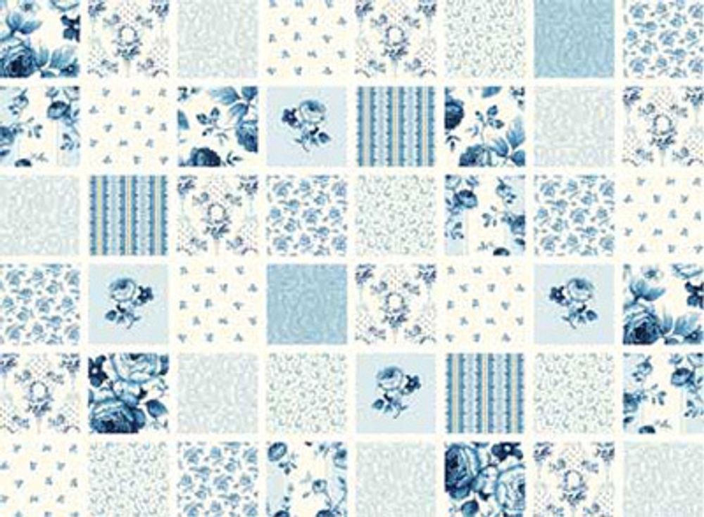 Ткань для пэчворка Peppy Symphony Rose Panel 4617, отрез 60х110 см, 146 г/м², 25375 BLU1, General Fabrics