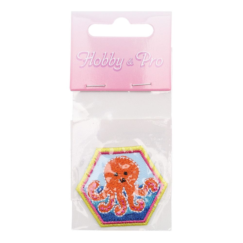 Термоаппликация Эмблема осьминог, 3.8х4.5cm, Hobby&Pro