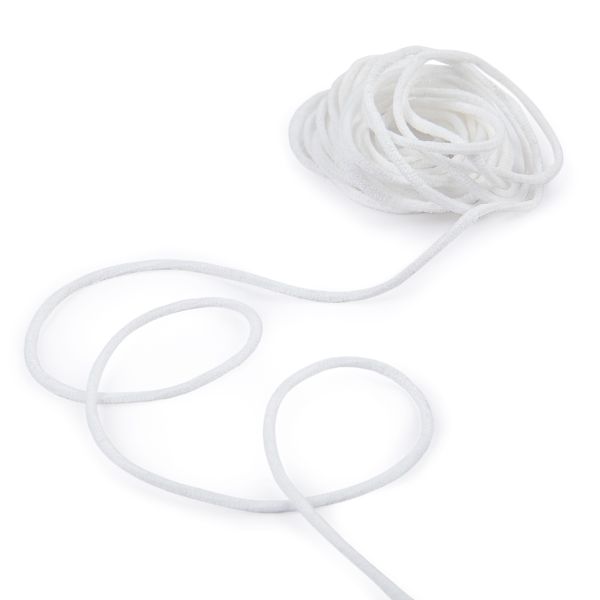 Резинка шляпная (шнур эластичный) ⌀2.5 мм / 3±0.1 метра, белый, Blitz ECB-025