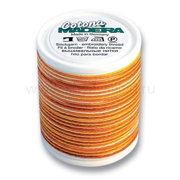Нитки оверлочные хлопок Madeira Cotona №4, 100 м, цв. 2407, 9304, 5 катушек