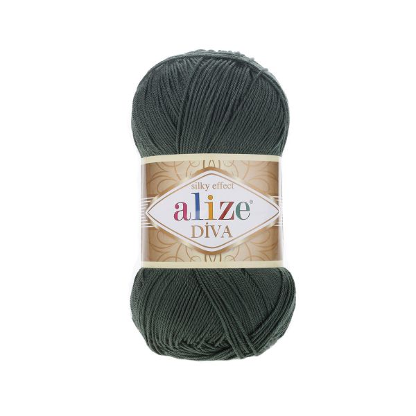 Пряжа Alize (Ализе) Diva / уп.5 мот. по 100 г, 350м, 131 хаки A
