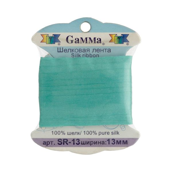Лента (тесьма) шелковая 13.0 мм / 9.1±0.5 метров, 186 зеленый, Gamma SR-13