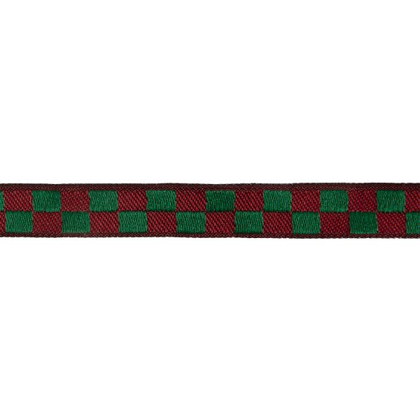 Лента (тесьма) жаккардовая 12.0 мм / 10±0.5 метров, зеленый/красный, Gamma TRJ-112Y