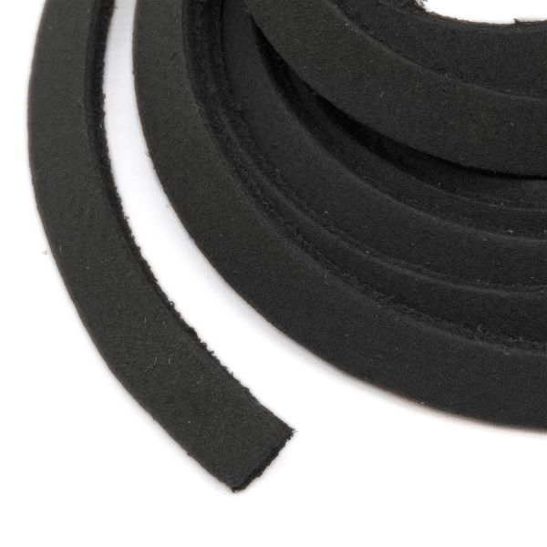 Шнур кожа натуральная ⌀5.0 мм / 1 метр, дизайн 302,100% кожа, черный