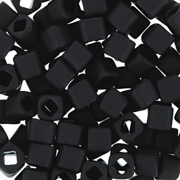 Бисер Toho Cube 3 мм, 500 г, 0049F черный/матовый