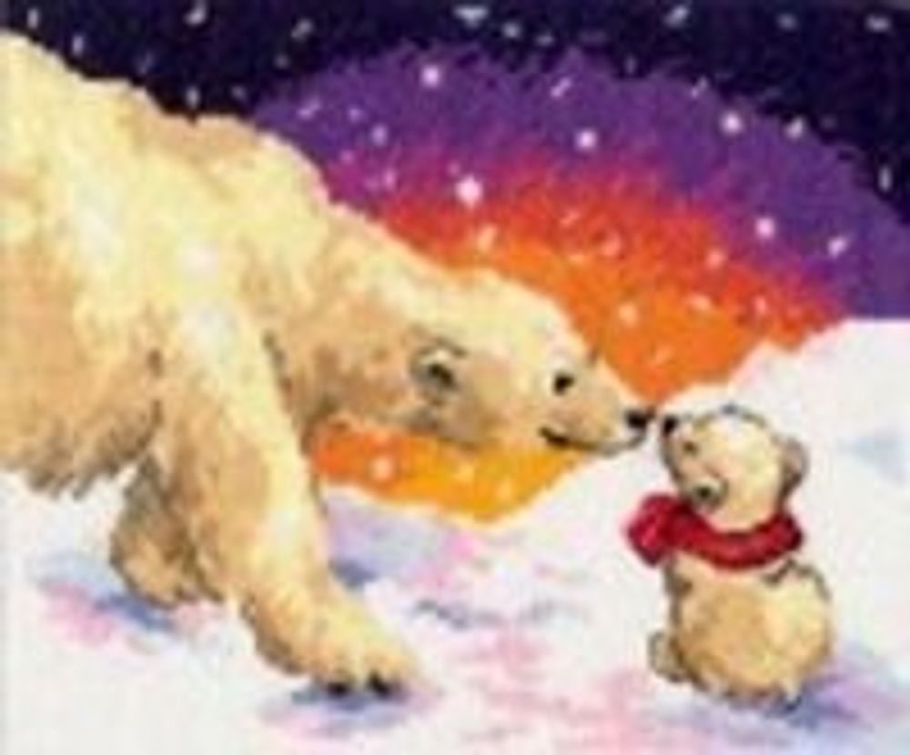 Набор для вышивания нитками Алиса, Белые медведи 20х16 см