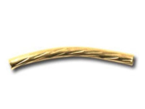 Трубочка для бижутерии металл 25 мм, 50 шт, рифлёная, №01 золото, Zlatka DC-060
