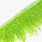 Перья на ленте Страус 8 см, FBY-08-086, цв. лайм, 2м