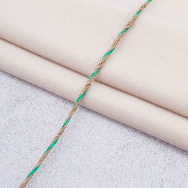 Шпагат джутовый 1.0 мм / 100 метров, с зеленой нитью