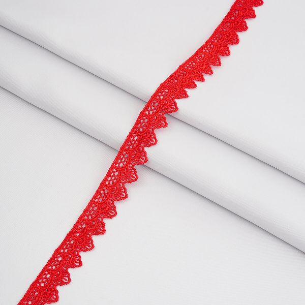 Кружево гипюр (плетёное) 20 мм / 13.7 метров, цв. красный, 21456