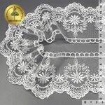 Кружево на сетке 80 мм, диз. 232, цв.01 белый уп. 13.71 м, Kruzhevo