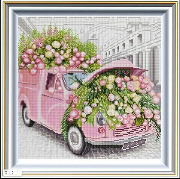 Рисунок для вышивания бисером Конек арт. 1422 Цветочный багаж 40х40 см