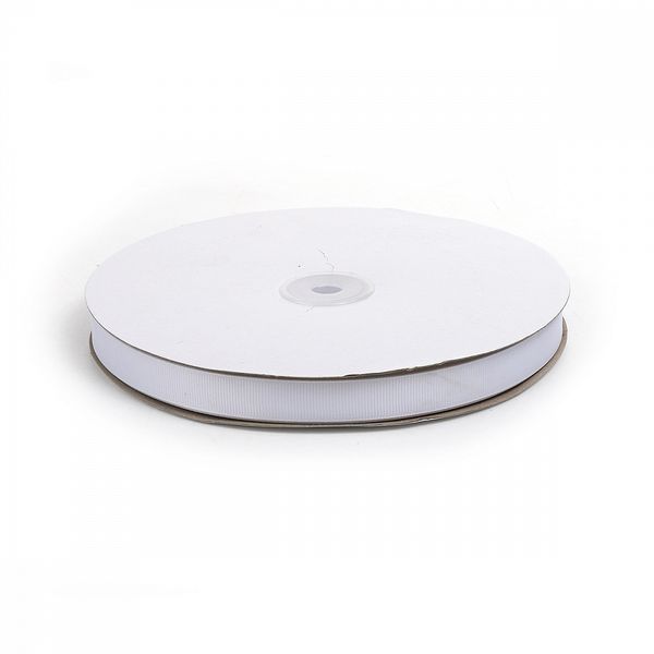 Лента репсовая (в рубчик) 15.0 мм цв. 029 белый уп.91.4м