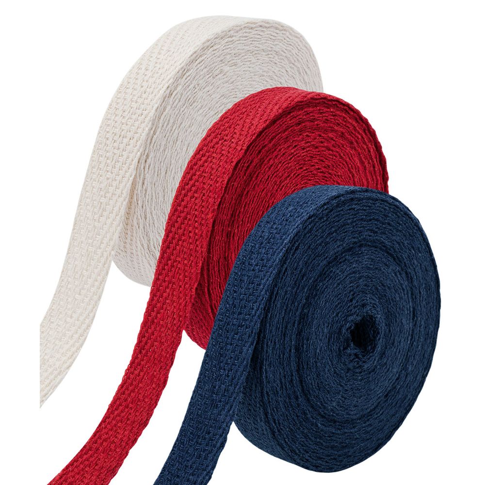 Тесьма (лента) киперная (100% х/б) 10 мм / 3 шт по 4.57 метров, 2.5 г/м, ассорти №10, 3 цвета