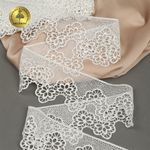 Кружево гипюр (плетёное) 80 мм, TR.0741 цв.01 белый уп.9м, Kruzhevo