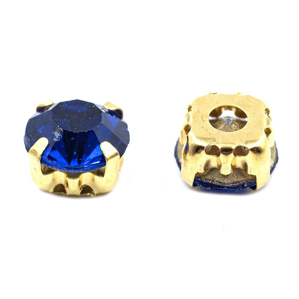 Хрустальные стразы в цапах/золото, 8мм, 20 шт/упак, Astra&Craft (25 синий), 4AR167/168