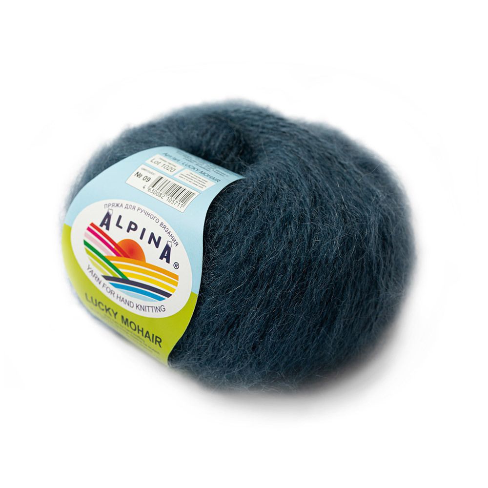 Пряжа Alpina Lucky Mohair / уп.10 мот. по 50 г, 150м, 09 джинсовый