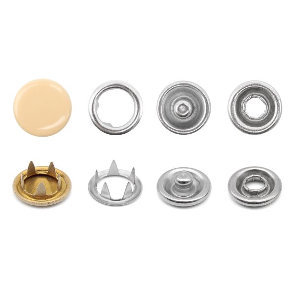 Кнопка рубашечная (джерси) закрытая ⌀9.5 мм, ≈1440 шт, МЕТАЛЛ, эмаль, 291 св.бежевый матовый, NEW STAR