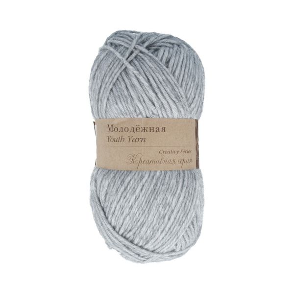 Пряжа Пехорка Молодежная / уп.5 мот. по 100 г, 280 м, цв.096 серый меланж