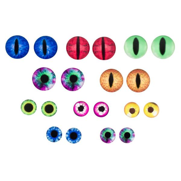 Глазки для игрушек стеклянные ⌀8 и 12 мм, 10 дизайнов, набор 20 шт, Astra&Craft